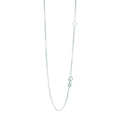 14K White Gold 0.8mm Extendable Box 18 Chain (Jump Ring at 16 inch) with Lobster Lock