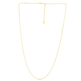 14K Yellow Gold 1mm Adjustable Franco 22 Chain with Lobster Lock
