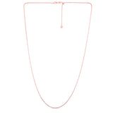 14K Rose Gold 1.3mm Adjustable Popcorn 22 Chain with Lobster Lock