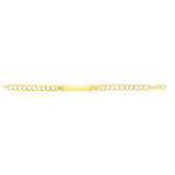 14K Yellow and White Gold 6.7mm Pave Curb ID 8.5 Bracelet