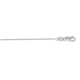 10K White Gold 1.1mm Diamond Cut Cable 18 Chain with Lobster Lock