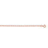 10K Rose Gold .95mm Machine Rope 18 Chain Carded with Spring Ring