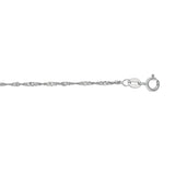 10K White Gold 1.5mm Singapore 20 Chain with Spring Ring Clasp