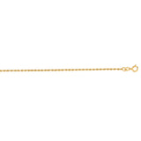 10K Yellow Gold 1.4mm Solid Diamond Cut Royal Rope 22 Chain with Spring Ring Clasp