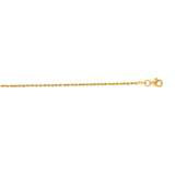 10K Yellow Gold 1.6mm Solid Diamond Cut Royal Rope 18 Chain with Lobster Lock
