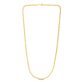 10K Yellow Gold 4.0mm Solid Diamond Cut Royal Rope 24 Chain with Lobster Lock