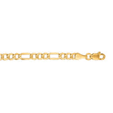 10K Yellow Gold 3.7mm Lite Figaro 20 Chain with Lobster Lock