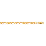 10K Yellow Gold 3.7mm Figaro 8 Chain Bracelet with Lobster Lock