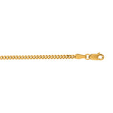 10K Yellow Gold 2.1mm Gourmette 22 Chain with Lobster Lock