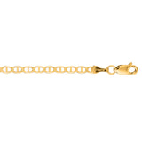 10K Yellow Gold 3.2mm Mariner 10 Chain Anklet with Lobster Lock