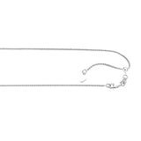 10K White Gold 1.0mm Adjustable (adjusts up to 22 inches) Wheat 22 Chain with Lobster Lock