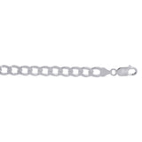 Sterling Silver 7.8mm Comfort Curb 22 Chain with Lobster Clasp