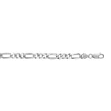 Sterling Silver 7.8mm Figaro 8.5 Chain Bracelet with Lobster Clasp