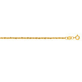 10K Yellow Gold 1.5mm Diamond Cut Lite Rope 24 Chain with Lobster Lock