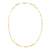 14K Yellow Gold 4mm Paperclip 7.25 Chain Bracelet