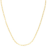 10K Yellow Gold 2.5mm Paperclip 7 Chain Bracelet with Lobster Lock
