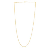 14K Yellow Gold 2mm Moon 16 Chain Necklace with Lobster Clasp