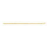 14K Yellow Gold 3mm Silk Rope 8 Chain Bracelet with Lobster Clasp