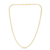 14K Two-tone Yellow Gold 20 3.3mm Fancy Ice Chain Necklace with Lobster Clasp