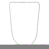 14K White Gold 18 2.5mm Solid Round Box Chain with Lobster Clasp