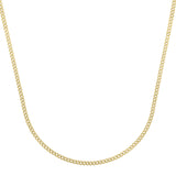 14K Yellow Gold 2.8mm Light Gourmette (Baby Cuban) 18 Chain with Lobster Clasp