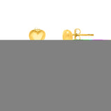 Sterling Silver (Yellow Gold Plated) Polished Puffed Double Heart Drop Earrings with Push Back Clasp.