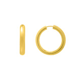 Sterling Silver (Yellow Gold Plated) Round Hoop with Snap Clasp.