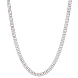 Sterling Silver 6.7mm 8.5 Flat Miami Cuban Chain Bracelet with Lobster Clasp. Item is rhodium plated.