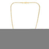 10K Two-tone Gold 22 3.8mm Fancy Ice Chain Necklace with Lobster Clasp
