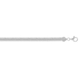 Sterling Silver 16 6.4mm Oval Snake Chain Necklace with Lobster Clasp. Item is rhodium plated.