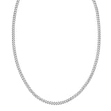 Sterling Silver 24 5.3mm Vintage Puffed Miami Cuban Chain Necklace with Lobster Clasp. Item is rhodium plated.