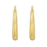 14K Yellow Gold Polished Round Hoop Earrings with Hinged Clasp