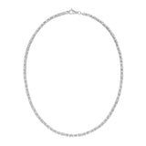 Sterling Silver 8 4.1mm Solid Round Byzantine Chain with Pear Shaped Lobster Clasp