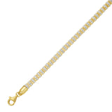 Silver with Gold Plating 20 Fancy Ice Chain with Pear Shaped Lobster Clasp
