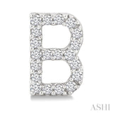 1/8 Ctw Initial 'B' Single Cut Diamond Earrings in 10K White Gold