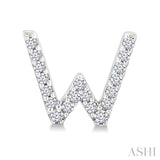 1/8 Ctw Initial 'W' Single Cut Diamond Earrings in 10K White Gold