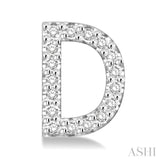 1/10 Ctw Initial 'D' Single Cut Diamond Earrings in 10K White Gold
