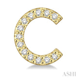 1/10 Ctw Initial 'C' Single Cut Diamond Earrings in 10K Yellow Gold