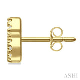 1/10 Ctw Initial 'S' Single Cut Diamond Earrings in 10K Yellow Gold