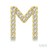 1/8 Ctw Initial 'M' Single Cut Diamond Earrings in 10K Yellow Gold