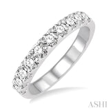 1 Ctw Round Cut Diamond Wedding Band in 14K White Gold
