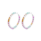 45 Mm Fancy Lab-Grown Sapphire Hoop Earrings