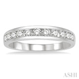 1/2 Ctw Channel Set 11 Stone Round Cut Diamond Wedding Band in 14K White Gold