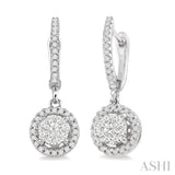 1/2 Ctw Lovebright Round Cut Diamond Earrings in 14K White Gold