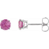 Sterling Silver 4 mm Natural Tourmaline Earrings