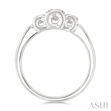 3/4 Ctw 3-Stone Round Cut Diamond Fashion Ring in 14K White Gold