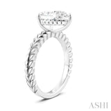 1/10 Ctw Pear Shape Round Cut Diamond Semi-Mount Engagement Ring in 14K White Gold
