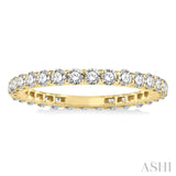 1 Ctw Round Cut Diamond Eternity Wedding Band in 14K Yellow Gold
