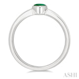 6X4 MM Bezel Set Pear Cut Emerald Precious Solitaire Ring in 14K White Gold