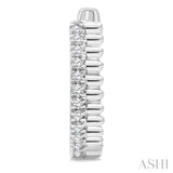 1/10 Ctw Fluted Round Cut Diamond Petite Huggie Earrings in 10K White Gold